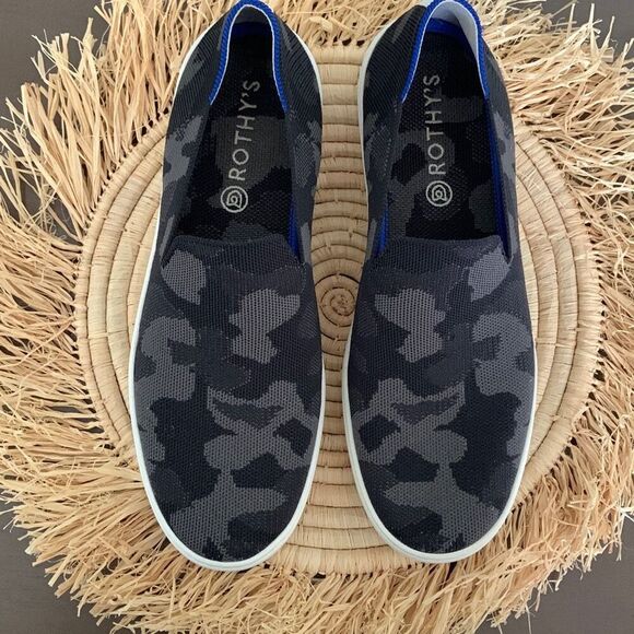 ROTHY’S The Original Slip On Sneakers Gray Camo Size 12 - Picture 3 of 16